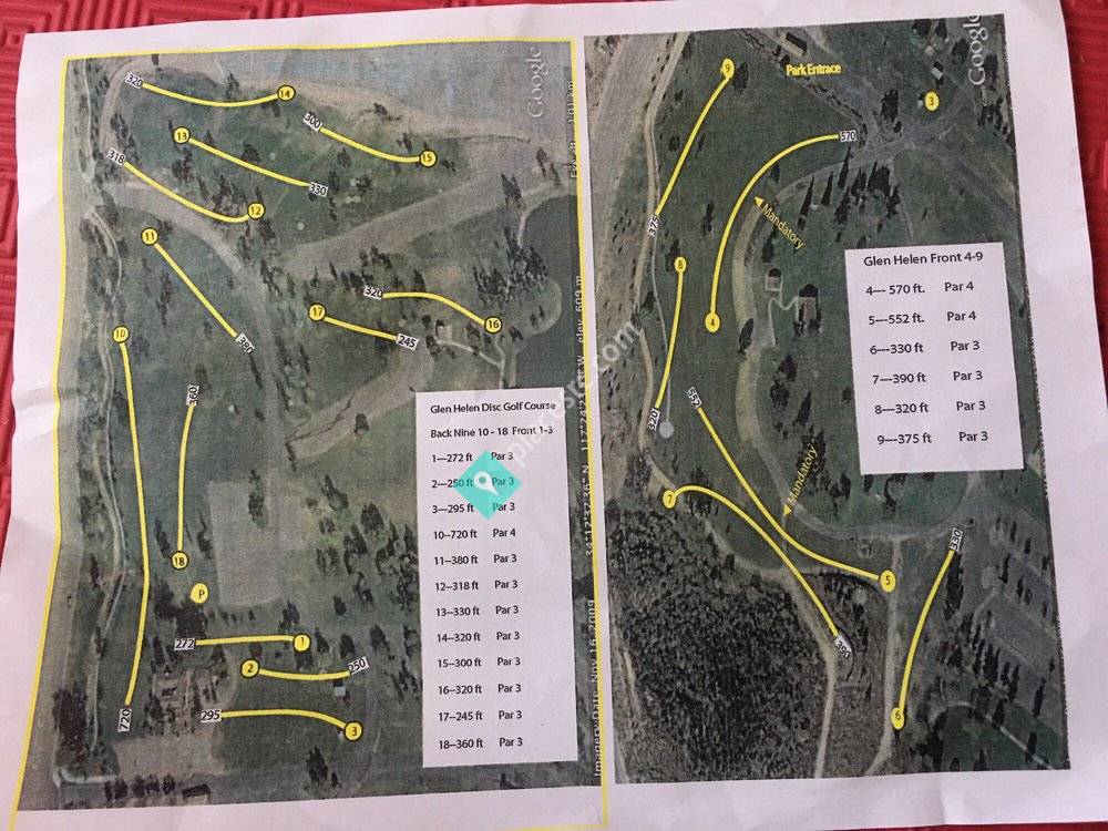 Glen Helen Disc Golf Course San Bernardino