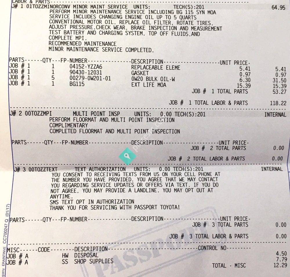 Passport Toyota Service Camp Springs